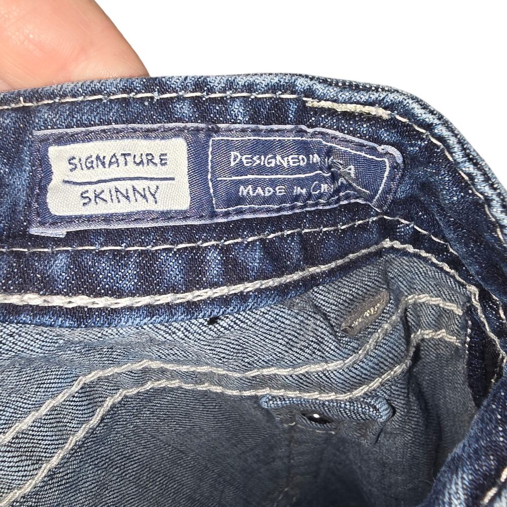 Miss Me Size 26 Signature Skinny Low Rise Jeans Y2K 2000s Retro Embellished - Picture 8 of 8